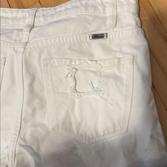 KanCan White Distressed Denim Jean Shorts - Picture 7 of 8